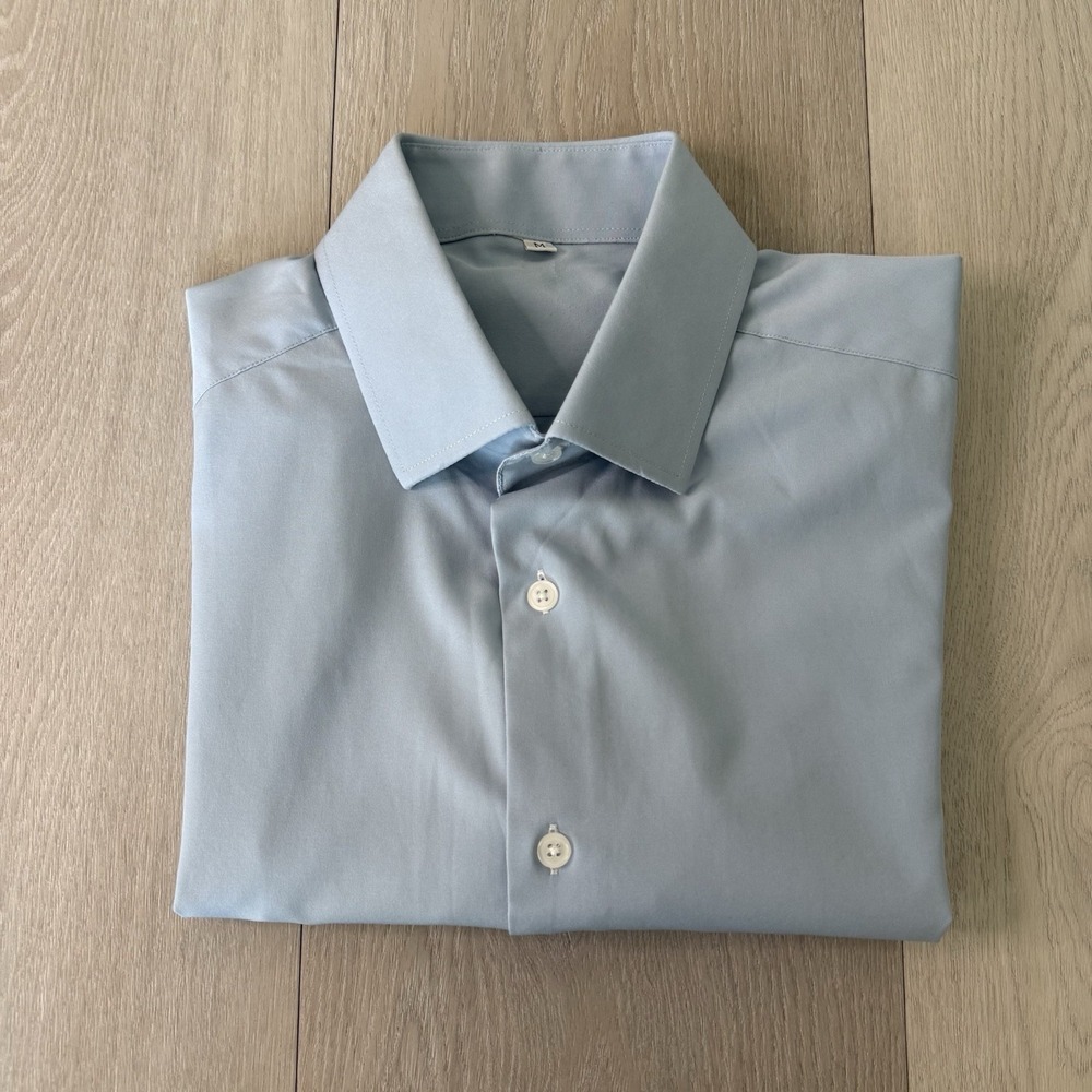 State & Liberty Shirt Mens M Medium Blue Performance Lightweight Stretch Office